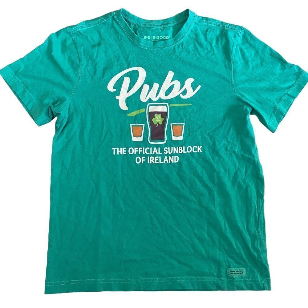 Life is good pubs the official sunblock of Ireland funny drinking t shirt